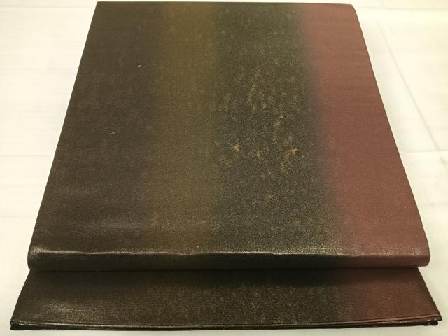 平和屋着物◎六通柄袋帯 霞文 黒地 金糸 正絹 逸品 AABF4787yx