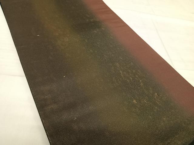 平和屋着物◎六通柄袋帯 霞文 黒地 金糸 正絹 逸品 AABF4787yx