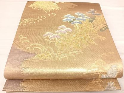 平和屋着物◎六通柄袋帯 浜松文 彩美二重箔 正絹 逸品 AABF4798yx