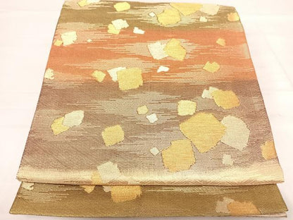 平和屋着物◎六通柄袋帯 箔散らし 金糸 正絹 逸品 AABF4803yx