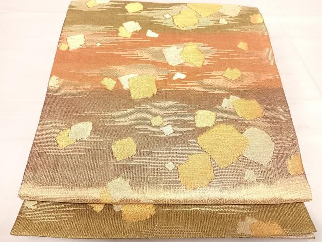 平和屋着物◎六通柄袋帯 箔散らし 金糸 正絹 逸品 AABF4803yx