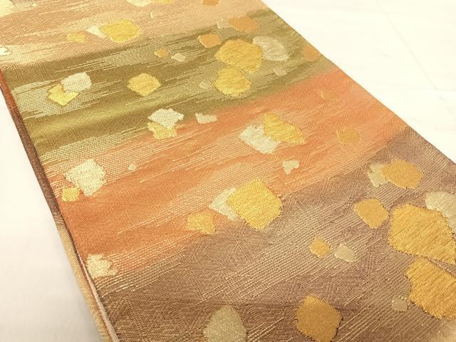 平和屋着物◎六通柄袋帯 箔散らし 金糸 正絹 逸品 AABF4803yx