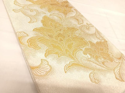 平和屋着物◎綴れ 太鼓柄袋帯 更紗花文 金銀糸 正絹 逸品 AABF4804yx