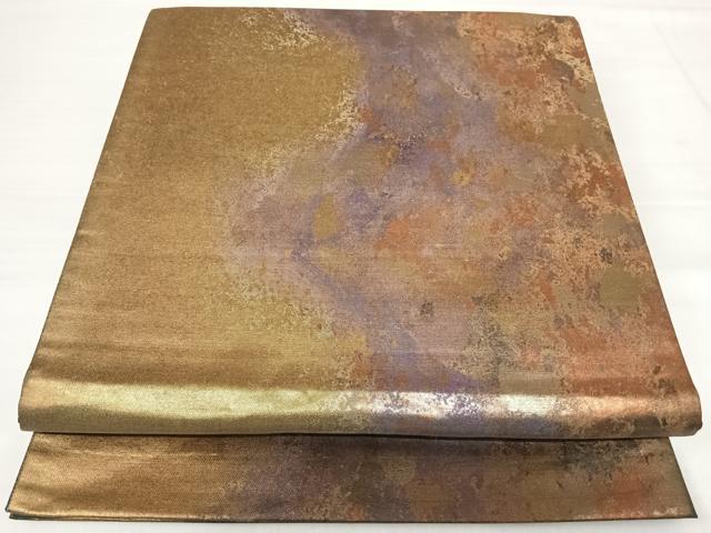平和屋着物◎六通柄袋帯 霞文 引箔 正絹 逸品 AABF4805yx