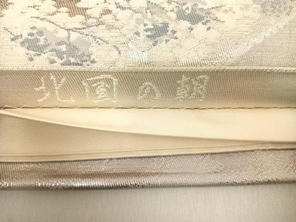 平和屋着物◎六通柄袋帯 北国の朝 銀糸 正絹 逸品 AABF4810yx