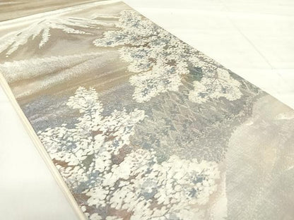 平和屋着物◎六通柄袋帯 北国の朝 銀糸 正絹 逸品 AABF4810yx