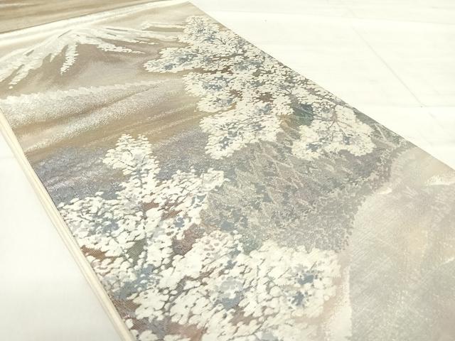 平和屋着物◎六通柄袋帯 北国の朝 銀糸 正絹 逸品 AABF4810yx