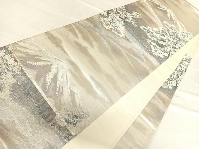 平和屋着物◎六通柄袋帯 北国の朝 銀糸 正絹 逸品 AABF4810yx