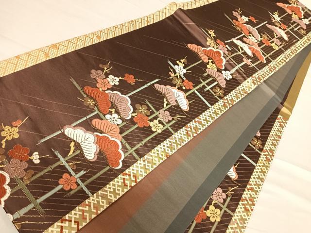 平和屋着物◎六通柄袋帯　唐織　NEW浪漫　夢待結　松竹梅　金糸　正絹　逸品　AABF4819yx