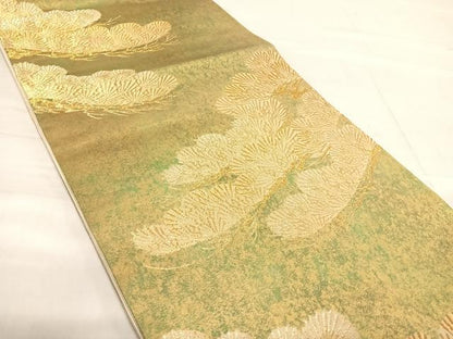 平和屋着物◎六通柄袋帯　笠松文　金銀糸　正絹　逸品　AABF4860yx
