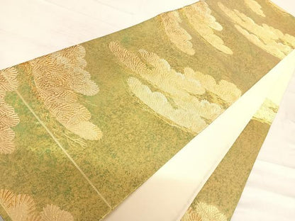 平和屋着物◎六通柄袋帯　笠松文　金銀糸　正絹　逸品　AABF4860yx