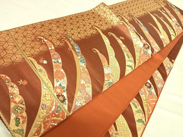 平和屋着物◎六通柄袋帯　唐織　天平の浪漫　吉祥花文　金銀糸　正絹　逸品　AABF4865yx