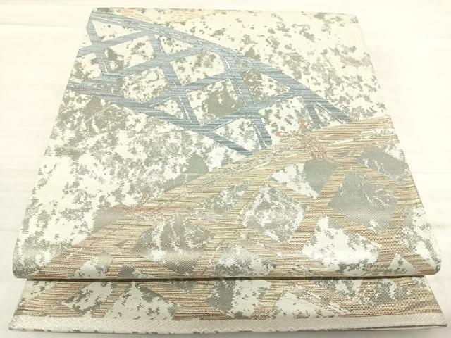 平和屋着物◎六通柄袋帯　竹垣文　金糸　正絹　逸品　AABF4873yx