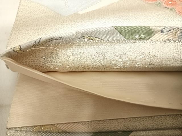 平和屋着物◎六通柄袋帯　唐織　琳派扇面散　金銀糸　正絹　逸品　AABF4879yx