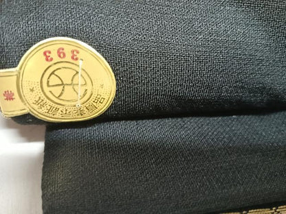平和屋着物◎西陣　六通柄袋帯　唐織　天井花文　黒地　金糸　正絹　逸品　AABF4904yx