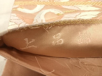 平和屋着物◎六通柄袋帯　唐織　上品錦　双鶴天井文　金糸　正絹　逸品　AABF4926yx