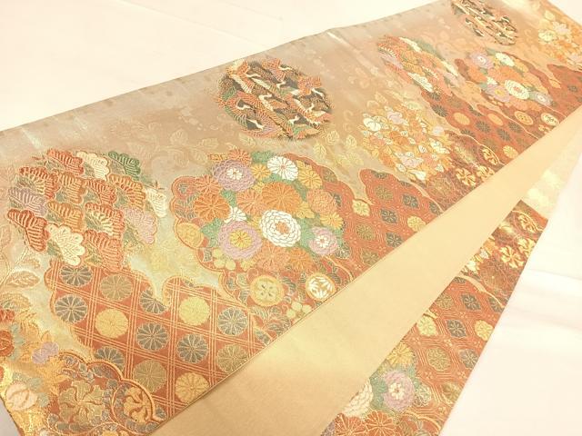 平和屋着物◎六通柄袋帯　太子円雅　金糸　正絹　逸品　AABF4932yx