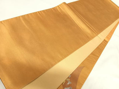 平和屋着物◎太鼓柄袋帯 箔散らし 金銀彩 正絹 逸品 AABF4955yx