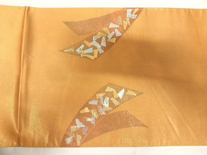 平和屋着物◎太鼓柄袋帯 箔散らし 金銀彩 正絹 逸品 AABF4955yx