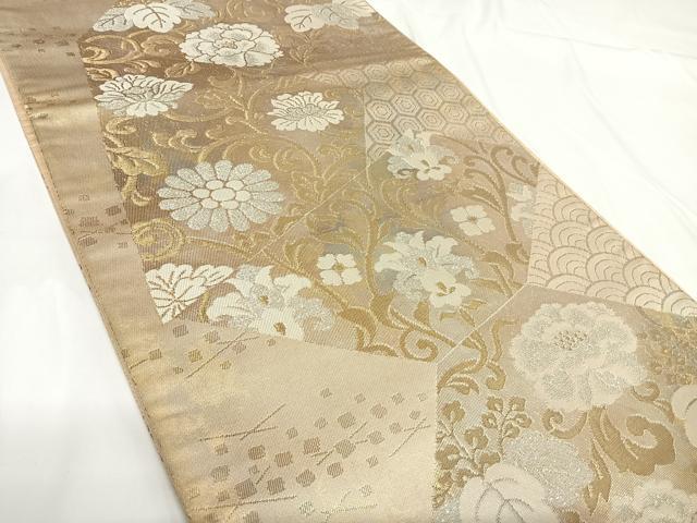 平和屋着物◎六通柄袋帯 花唐草文 金銀糸 正絹 逸品 AABF4962yx