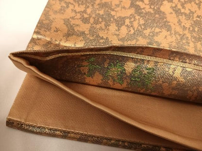 平和屋着物◎六通柄袋帯 千歳緑 引箔 正絹 逸品 AABF4964yx