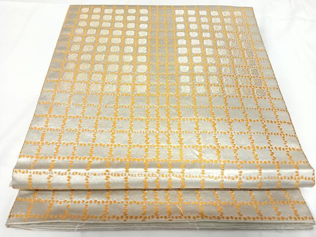 平和屋着物◎太鼓柄袋帯 唐織 抽象文様 金銀糸 正絹 逸品 AABF4972yx