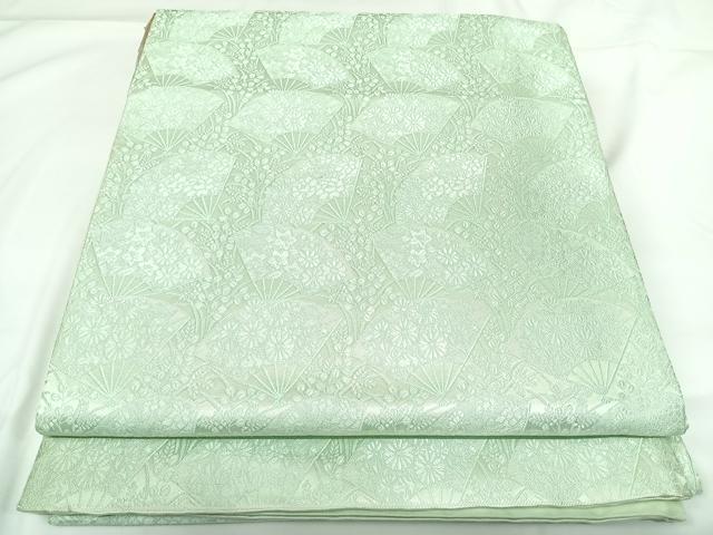 平和屋着物◎六通柄袋帯　扇面花文　正絹　逸品　AABF4986yx