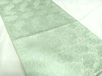 平和屋着物◎六通柄袋帯　扇面花文　正絹　逸品　AABF4986yx