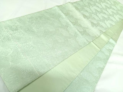 平和屋着物◎六通柄袋帯　扇面花文　正絹　逸品　AABF4986yx