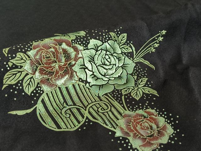 平和屋着物▽訪問着 単衣 草花文 暈し染め 銀彩 正絹 逸品 AABF5002jh