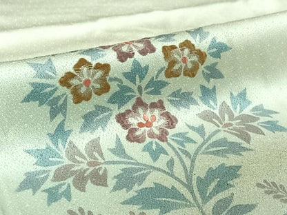 平和屋着物▽訪問着 単衣 刺繍 草花文 暈し染め 正絹 逸品 AABF5003jh