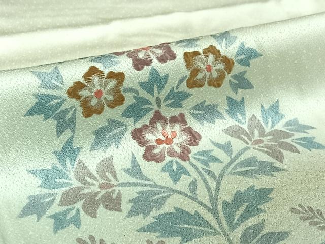 平和屋着物▽訪問着 単衣 刺繍 草花文 暈し染め 正絹 逸品 AABF5003jh