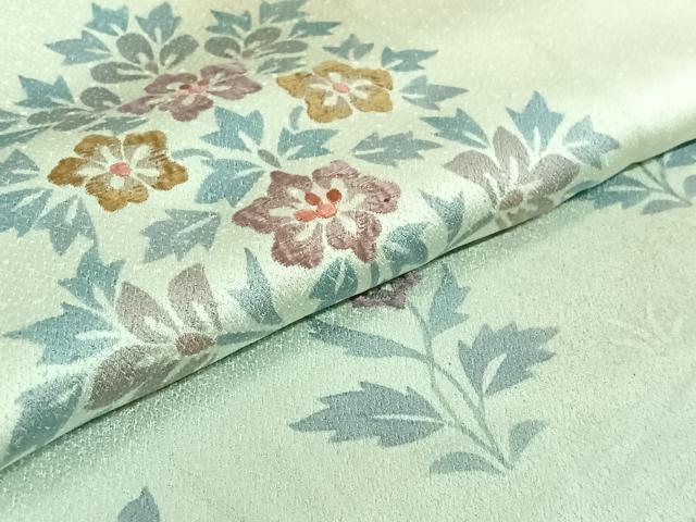 平和屋着物▽訪問着 単衣 刺繍 草花文 暈し染め 正絹 逸品 AABF5003jh