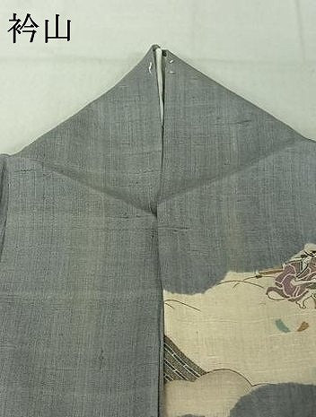 平和屋着物▽染織の名門 しょうざん 生紬 訪問着 単衣 手描き 絞り 人物風景文 金彩 正絹 逸品 AABF5010jh
