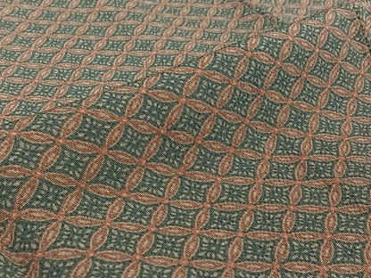 平和屋着物▽上質な小紋 単衣 作家物 七宝花文 鬼しぼ縮緬 正絹 逸品 AABF5014jh