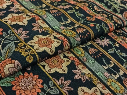 平和屋着物▽上質な小紋 単衣 更紗花間道 鬼しぼ縮緬 正絹 逸品 AABF5017jh