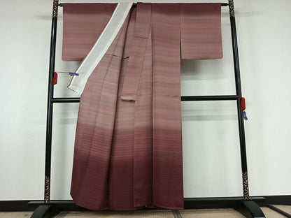 平和屋着物▽訪問着 単衣 霞文 暈し染め 正絹 逸品 AABF5021jh