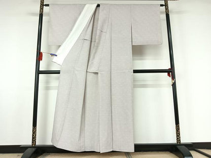 平和屋着物▽本塩沢 やまだ織 単衣 雪の中のきれ 証紙付き 正絹 逸品 AABF5024jh