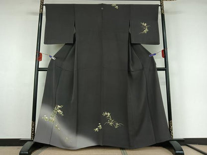 平和屋着物▽訪問着 単衣 草花文 暈し染め 正絹 逸品 AABF5025jh