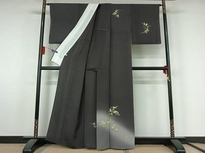平和屋着物▽訪問着 単衣 草花文 暈し染め 正絹 逸品 AABF5025jh