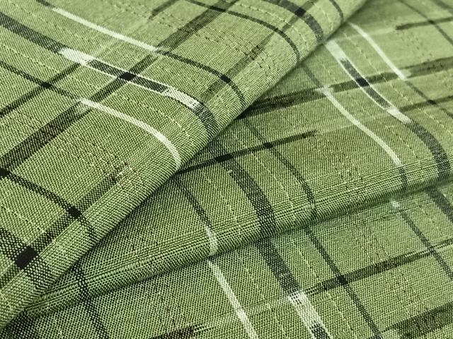 平和屋着物▽上質な紬 単衣 格子 正絹 逸品 AABF5026jh