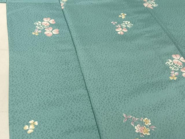 平和屋着物▽小紋 単衣 舞花文 洗える着物 AABF5028jh