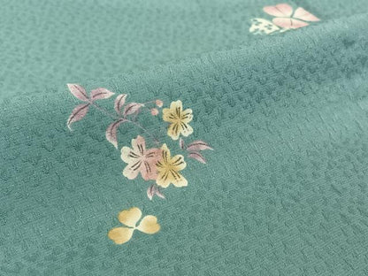 平和屋着物▽小紋 単衣 舞花文 洗える着物 AABF5028jh