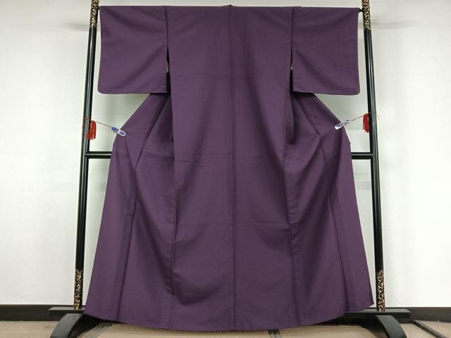 平和屋着物▽色無地 単衣 桑の実色 洗える着物 AABF5030jh