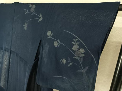 平和屋着物▽訪問着 無双 紗袷 紗×紗 流水花文 銀彩 正絹 逸品 AABF5032jh