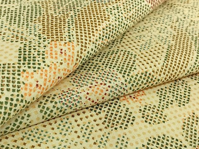 平和屋着物▽本場染大島紬 単衣 草花文 正絹 逸品 AABF5034jh