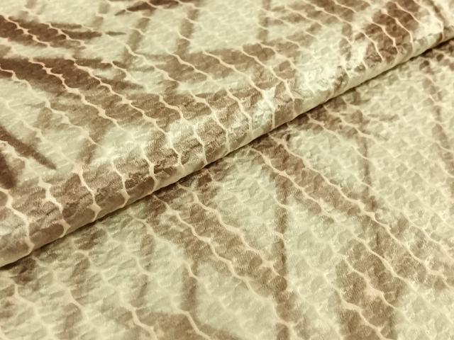 平和屋着物▽上質な小紋　単衣　枝葉文　正絹　逸品　AABF5037jh