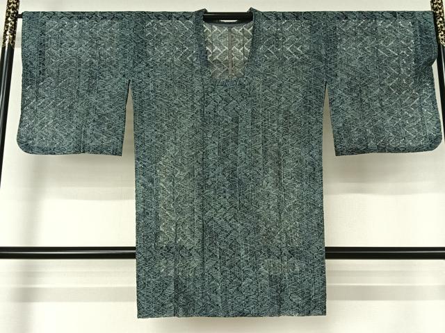 平和屋着物▽道行コート スリーシーズン 春夏秋 塵除け 網代文様 正絹 逸品 AABF5039jh