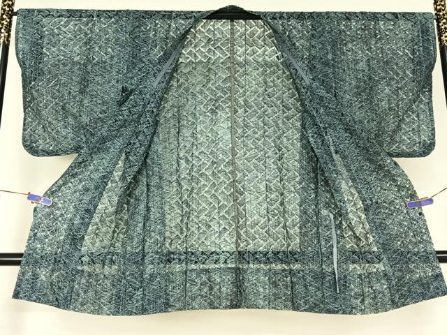 平和屋着物▽道行コート スリーシーズン 春夏秋 塵除け 網代文様 正絹 逸品 AABF5039jh