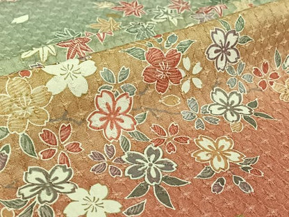 平和屋着物▽訪問着 単衣 枝花文 暈し染め 金彩 正絹 逸品 AABF5040jh